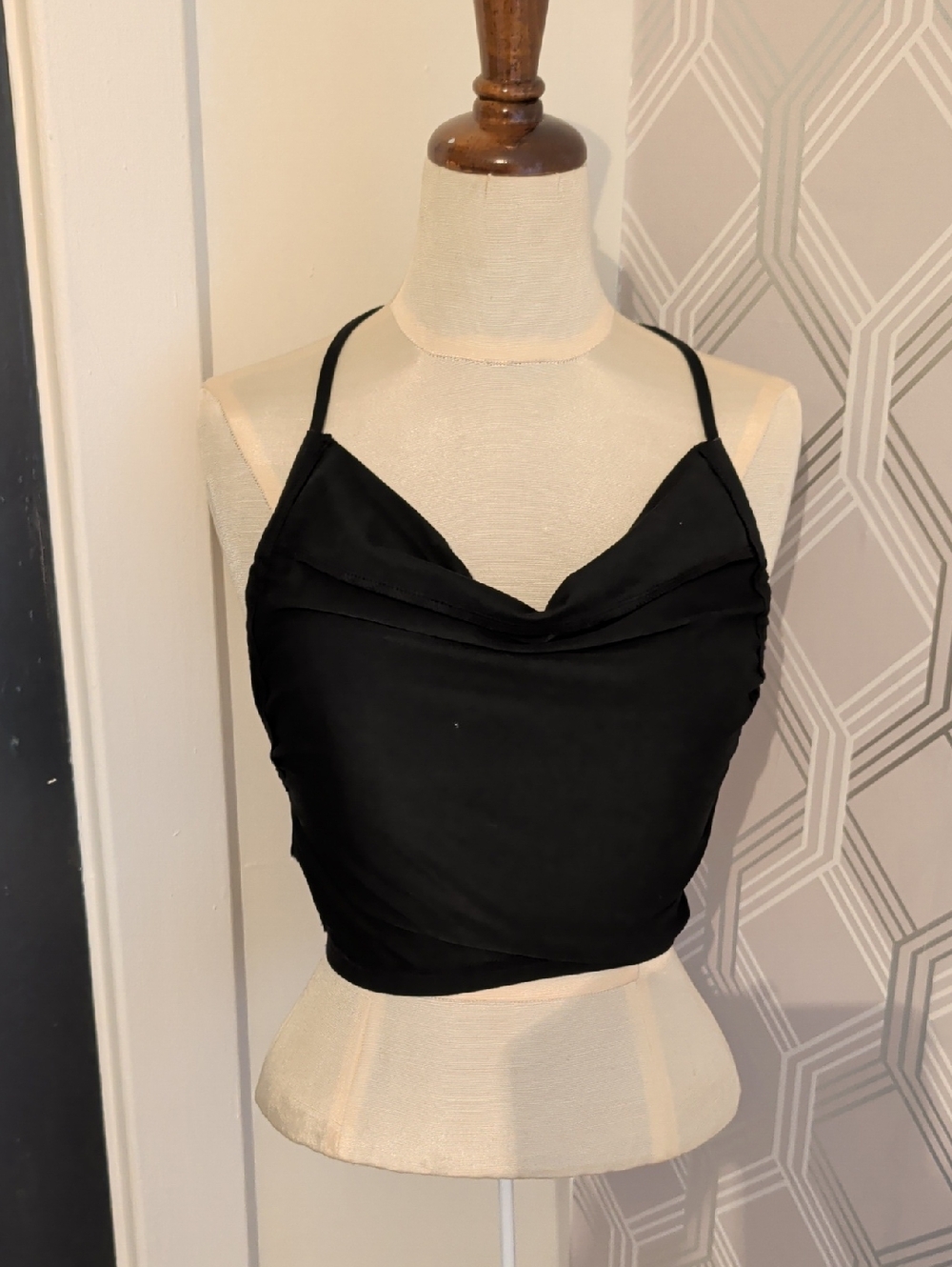 Black Cowl Neck Cropped Camisole - Women